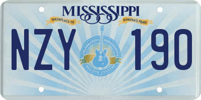 MS license plate NZY190