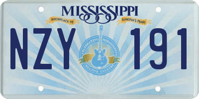 MS license plate NZY191