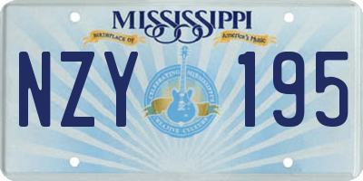 MS license plate NZY195