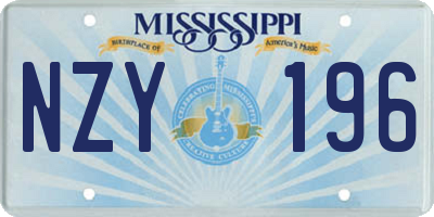 MS license plate NZY196