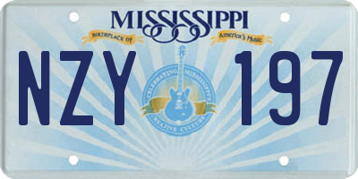MS license plate NZY197