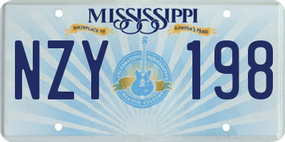MS license plate NZY198