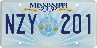 MS license plate NZY201