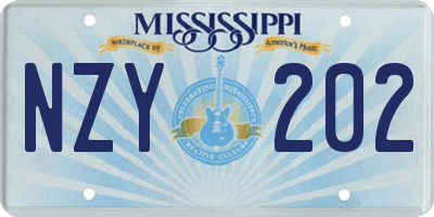 MS license plate NZY202