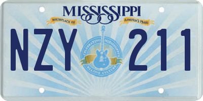 MS license plate NZY211
