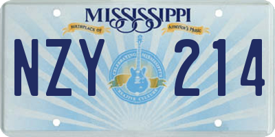 MS license plate NZY214