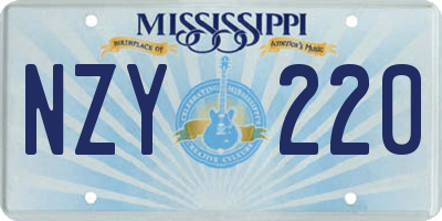 MS license plate NZY220