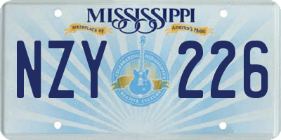 MS license plate NZY226