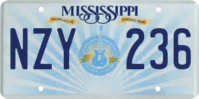 MS license plate NZY236