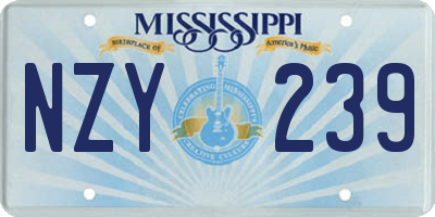 MS license plate NZY239