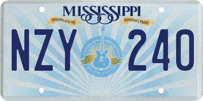 MS license plate NZY240