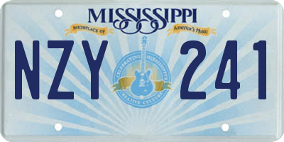 MS license plate NZY241