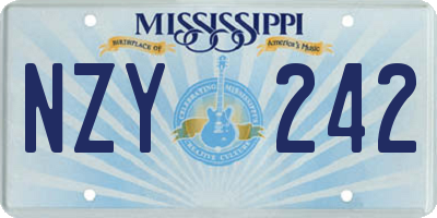 MS license plate NZY242