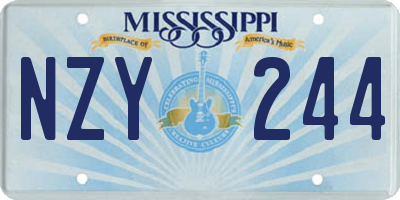 MS license plate NZY244