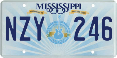 MS license plate NZY246
