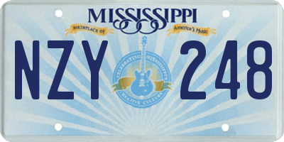 MS license plate NZY248