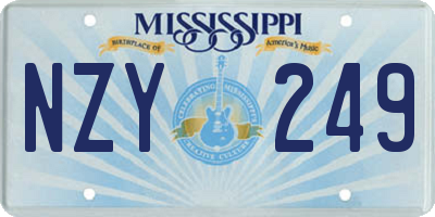 MS license plate NZY249
