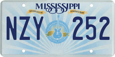 MS license plate NZY252