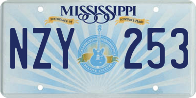 MS license plate NZY253