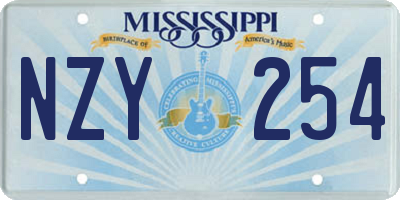 MS license plate NZY254