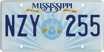 MS license plate NZY255