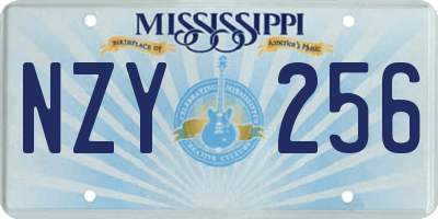 MS license plate NZY256