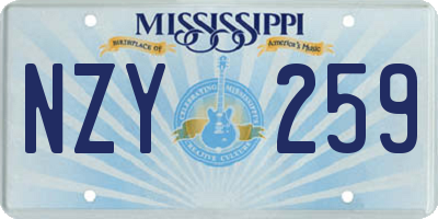 MS license plate NZY259