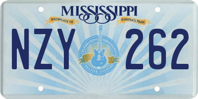 MS license plate NZY262
