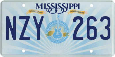 MS license plate NZY263