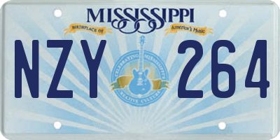 MS license plate NZY264