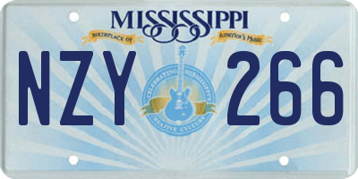 MS license plate NZY266
