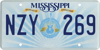 MS license plate NZY269