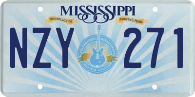 MS license plate NZY271