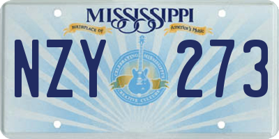 MS license plate NZY273