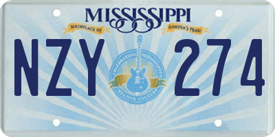 MS license plate NZY274