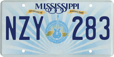 MS license plate NZY283