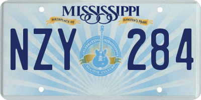 MS license plate NZY284