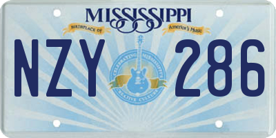 MS license plate NZY286