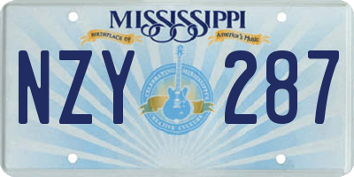 MS license plate NZY287