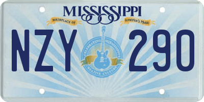 MS license plate NZY290