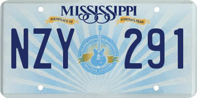 MS license plate NZY291