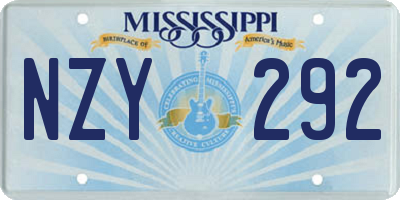 MS license plate NZY292