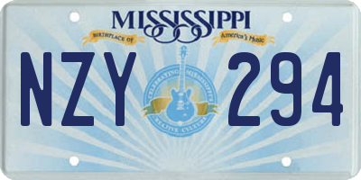 MS license plate NZY294