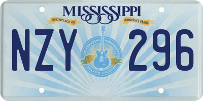 MS license plate NZY296