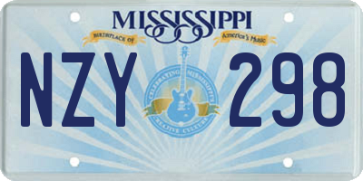 MS license plate NZY298