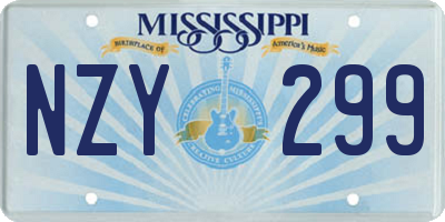MS license plate NZY299