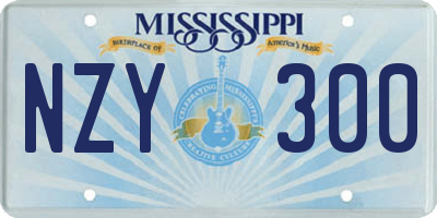 MS license plate NZY300