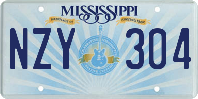 MS license plate NZY304