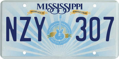 MS license plate NZY307