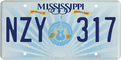 MS license plate NZY317